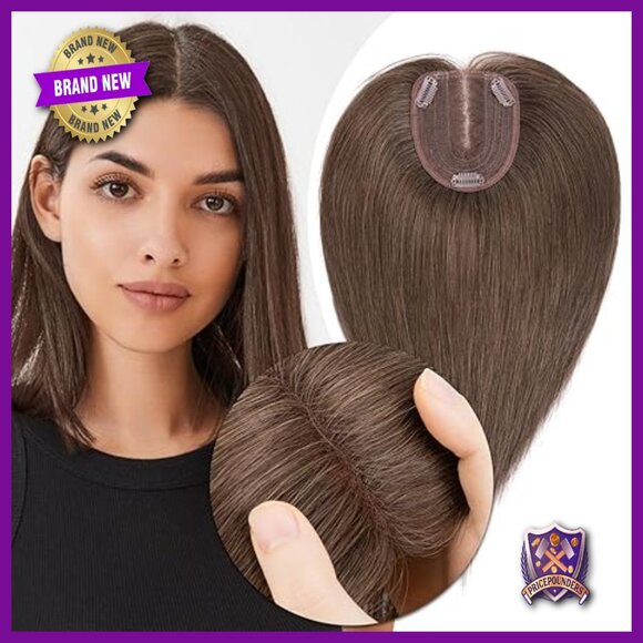 Human Hair Topper 10x12cm Lace Base Clip-In Hairpiece 10 Inch
